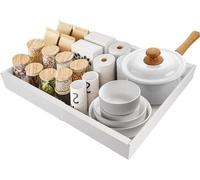 Organisateur extensible pour tiroirs de cuisine, système de rangement pour la cuisine, idéal pour les accessoires de cuisine et la vaisselle, en plastique, dimensions : 60 x 20 x 20 cm, couleur : blan