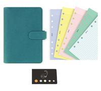 Organisateur Filofax Personal, avec feuilles de couleurs, index floral, couleur bleu turquoise