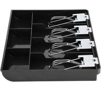 Organisateur Kassalade - Plateau pour tiroir à billets - Système d'organisation pour magasin - Tiroir à pièces amovible - 32x24x3,5 cm - Noir