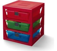 Organisateur LEGO® avec trois tiroirs - rouge