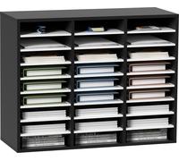 Organisateur littéraire en bois VEVOR avec 27 compartiments, étagères réglables, organisateur en panneau de fibres de densité moyenne, rangement pour dossiers documents papiers magazines