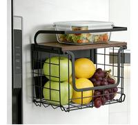 ORGANISATEUR MAGNÉTIQUE DE CUISINE - HOMEWELL - ORGANISATEUR DE FRUITS ET LÉGUMES - LOT DE 1 - 30,5 X 16 X 27 CM - NOIR
