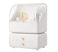 Organisateur Maquillage,Trousse À Multifonctionnelle Portable | Grande Boîte Rangement Cosmétique À 2 Tiroirs, Organisateur De Bureau Salle De Bain, For Vanité(White)