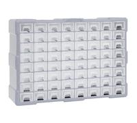 Organisateur multi-tiroirs - vidaXL - 64 tiroirs - Gris - Plastique résistant