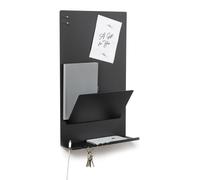 Organisateur mural en métal, dimensions 30x9x49 cm, 3 en 1 avec tableau magnétique