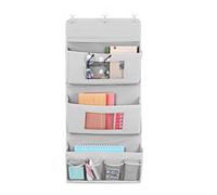 Organisateur Mural Suspendu en Tissu Gris, Pochettes Multiples pour Porte | Rangement sans Perçage, Compatible Crochets, pour Lunettes, Courrier et Documents, Chambre ou Dortoir