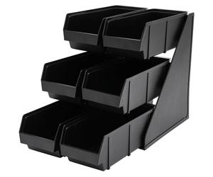 Organisateur pour épices et condiments - Boîte de rangement en plastique - Support pour pailles - Pour cuillères à glace - Pour serviettes en papier