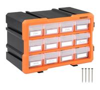 Organisateur pour outils plastique transparent 29,5x19,5 x16cm boîtes rangement 24 compartiments tiroirs caisse vis incluses atelier