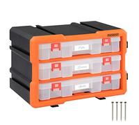 Organisateur pour outils plastique transparent 29,5x19,5 x16cm boîtes rangement 36 compartiments tiroirs caisse vis incluses