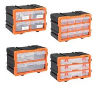 Organisateur pour outils plastique transparent 29,5x19,5 x16cm boîtes rangement 72 compartiments tiroirs caisse vis incluses