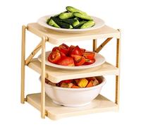 Organisateur pour Plan de Travail Support rangement moderne pliable 3 | Rangement pour comptoir et préparation culinaire Pour Assiettes Tasses Épices Appartement Gris
