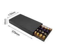 Organisateur tiroir capsules café 40 dosettes métal pour Nespresso - Noir
