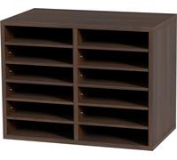 Organisateurs de documents, boîte aux lettres de bureau à 12 compartiments avec étagères réglables, trieur de documents en bois 51,8 x 30,5 x 40,9 cm pour le bureau, la maison, la salle de classe, l'o