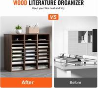 Organisateurs de documents, boîte aux lettres de bureau à 24 compartiments avec étagères réglables, trieur de documents en bois 29 x 12 x 24,4 pouces pour le bureau, la maison, la salle de classe, l'o