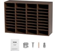 Organisateurs de documents, boîte aux lettres de bureau à 36 compartiments avec étagères réglables, trieur de documents en bois 39,3 x 12 x 26,8 pouces pour le bureau, la maison, la salle de classe, l