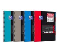 Organiserbook Cahier A4+ Ligné Étudiant, 160 Pages, Couleurs Aléatoires, Carnet Spirale Pour École Et Bureau