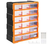 Organiseur 18 tiroirs Boîte de rangement extensible avec étiquettes Casier à vis outils petites pièces Maison atelier
