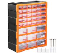 Organiseur 39 tiroirs Boîte de rangement extensible avec étiquettes Casier à vis outils petites pièces Maison atelier