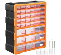 Organiseur 39 tiroirs Boîte de rangement extensible avec étiquettes Casier à vis outils petites pièces Maison atelier