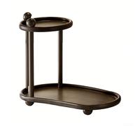 Organiseur à double étagère en noyer pour comptoir de cuisine, support de rangement à deux niveaux pour salle de bain, coiffeuse, station de café, porte-gobelet, présentoir de cosmétiques, fournitures