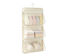 Organiseur à Sac pour Placard Grande Capacité 3 Pochettes Boîte Pliable | Boîte de Rangement pour Sous-Vêtements, Armoire pour Propriétaires Étudiants Parents Personnes Âgées Chambre d'