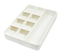 Organiseur à Tiroirs Extensible pour Couverts - Rangement Cuisine Ajustable 18-29cm Boîte Plastique Durables(White Cutlery Rest)