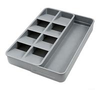 Organiseur à Tiroirs Extensible pour Couverts - Rangement Cuisine Ajustable 18-29cm Boîte Plastique Durables(Gray Cutlery Rest)