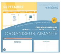 Organiseur aimanté calendrier mensuel sept. 2026-déc. 2027