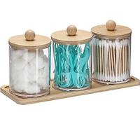 Organiseur Coton-Tige Acrylique Transparent avec Couvercle