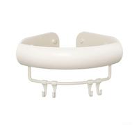 Organiseur d'angle mural triangulaire sans perçage pour salle de bain Blanc crème pour douche, lavabo, toilettes, étagère peu encombrante (blanc)