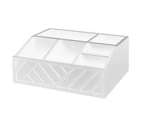 Organiseur de bar à café - 82,5 cm, support de rangement de grande capacité pour dosettes et thé, design multi-sections avec compartiments divisés, organisateur pour sirop, tasses, agitateurs