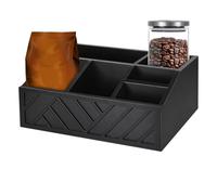 Organiseur de bar à café pour comptoir - Support de rangement multifonctionnel pour dosettes de café en bois massif pour station Çoffee, hôtel, salle de pause, bureau, cuisine