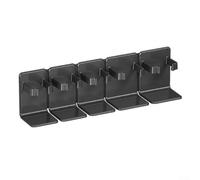 Organiseur de brosses à dents 5 compartiments en plastique PP étanche (noir | Lot de 5 autocollants sans perçage, peu encombrant sur le mur, idéal pour les petites salles de bain
