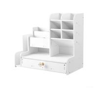 Organiseur de Bureau 28,5cm pour bois Composite Organiseur de | Solution -en-un, garde le bureau rangé, pour idéal pour stylos et marqueurs, design épuré blanc