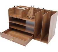 Organiseur de bureau, 4 niveaux, design peu encombrant, couleur cerisier