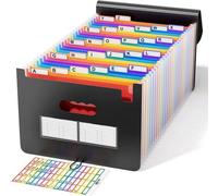 Organiseur de bureau Aktentas, classeur à pochettes avec étiquettes colorées, format A4, 26 compartiments, classeur à pochettes, classeur à pochettes colorées