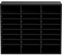 Organiseur de bureau Bolt Edge – 24 compartiments, 3x8, papier A4 – Structure en bois et MDF – Noir