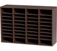 Organiseur de bureau Bolt Edge – 36 compartiments, 9x4 – Rangement pour documents A4 – MDF – Marron vintage