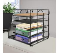 Organiseur de bureau et accessoires, trieur à courrier à 5 niveaux avec porte-documents, organiseur de bureau multifonctionnel pour fournitures de bureau, documents et articles de papeterie, pour la m