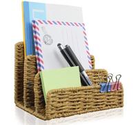 Organiseur de bureau, grille métallique à 3 compartiments verticaux, accessoire de bureau, trieur de courrier, pour papier et enveloppes, lot de 2