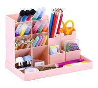 Organiseur De Bureau Morandi Rose, Pot À Crayons, Rangement Multifonctionnel Pour La Maison, Le Bureau, L'école, Plastique Durable
