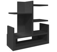 Organiseur de bureau noir en bois 49 x 20 x 52,5 cm avec compartiments ouverts pour étagère, dossier, documents, bureau et bureau à domicile, peu encombrant et polyvalent