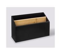 Organiseur de bureau, rangement de bureau en bois coloris noir - Longueur 25 x Profondeur 9 x Hauteur 16 cm - -