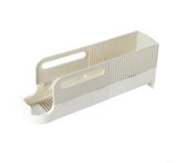 Organiseur de canettes à alimentation par gravité, distributeur peu encombrant pour 5 canettes, support de rangement coulissant en PET transparent pour comptoir de cuisine (blanc)