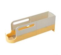 Organiseur de canettes à alimentation par gravité, distributeur peu encombrant pour 5 canettes, support de rangement coulissant en PET transparent pour comptoir de cuisine (jaune)