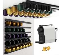 Organiseur de capsules de café avec encombrement fin pour un espace de comptoir limité - Compatible avec tous les formats de capsules standard, y compris et (noir)