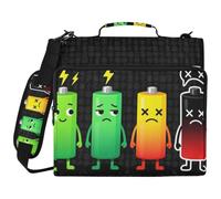 Organiseur de classeur à 3 anneaux de 3,8 cm avec poignée, joli niveau de charge de batterie, dessin animé, étanche, pour l'école Cremallera de carpeta