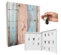 Organiseur de clés métal & Verre 30x30x5 cm Bois Pastel Porte Droite Blanc | Rangement | Sécurité | Accroche-clés | Coffret | Boîtier | Décoratif | Crochet | Mobilier | Attache | Fixation | Entrée