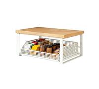 Organiseur de cuisine à double niveau, panier de rangement robuste, étagère compacte avec fonction polyvalente, accessoire de comptoir en métal pour un usage , outil de rangement du thé avec
