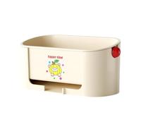Organiseur de cuisine avec trou de drainage, porte-éponge double couche et organisateur de brosses, base en silicone pour comptoirs humides Farmhouse KzW724 (beige, 19,6 x 8,6 x 8,7 cm)